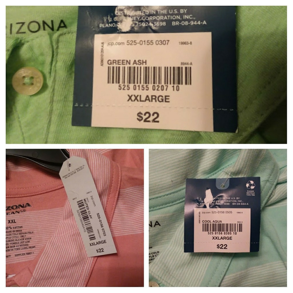 NWT 3 Arizona men's shirts